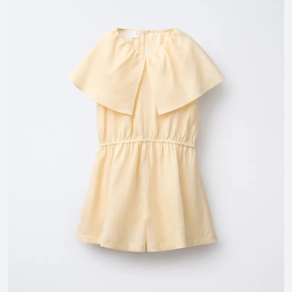 Zara ruffled linen jumpsuit kids size 9-10 new with tags